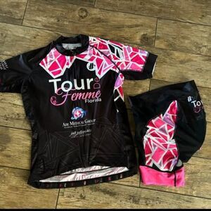 Tour De Femme Size Women’s Cycling Kit Large L Shorts Jersey